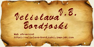 Velislava Borđoški vizit kartica